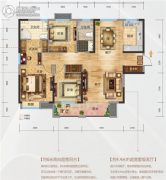 海尔地产国际广场3室2厅2卫145平方米户型图