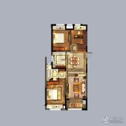 优山美地名邸3室2厅1卫113平方米户型图
