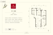 北京怡园3室2厅1卫104平方米户型图