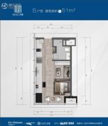 桂林华润中心1室1厅1卫51平方米户型图