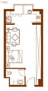 经纬国际蚂蚁公寓1室1厅1卫55平方米户型图