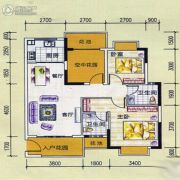 东峰世纪公寓3室1厅2卫89平方米户型图