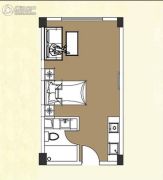 万兴港湾公寓1室1厅1卫44平方米户型图